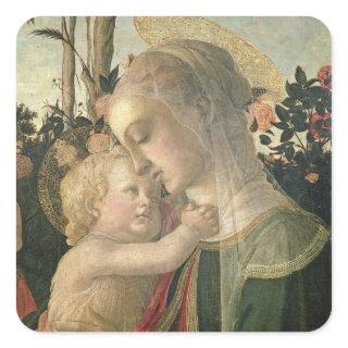 Madonna and Child with St. John the Baptist, detai Square Sticker