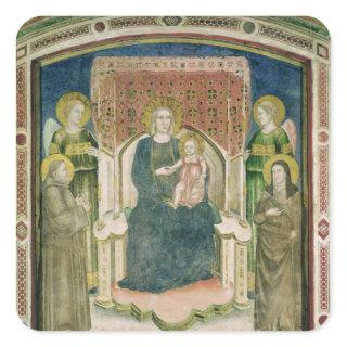 Madonna Enthroned with St. Francis of Assisi Square Sticker