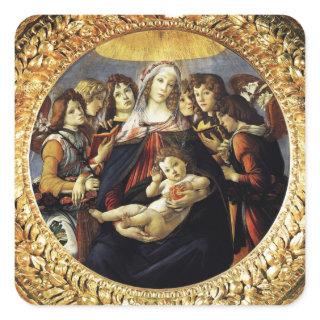 Madonna of the Pomegranate Square Square Sticker