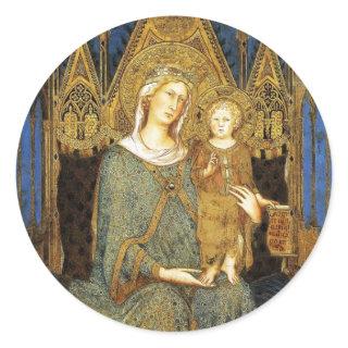 MAESTA ,VIRGIN WITH CHILD Christmas Classic Round Sticker