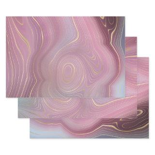 Magenta Glam Strata | Gorgeous Pink and Gold Agate  Sheets