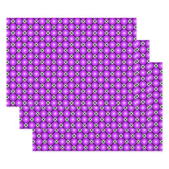 Magenta Pink Dots Black White Lattice Pattern  Sheets