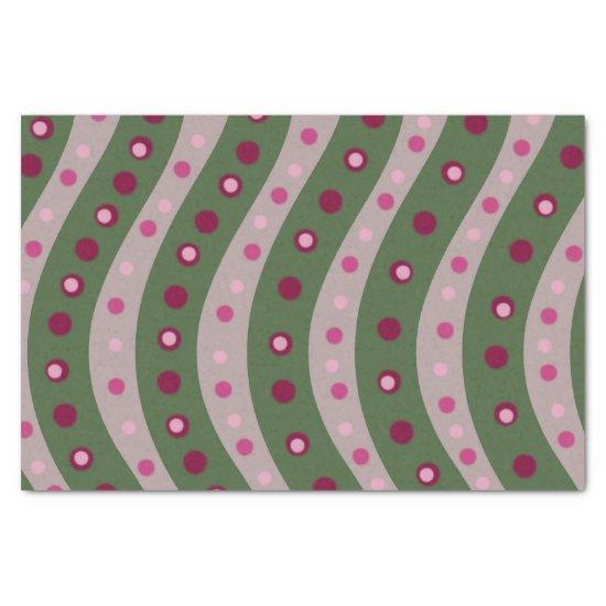 Magenta Pink Green Springtime Polka Dot Patterned  Tissue Paper