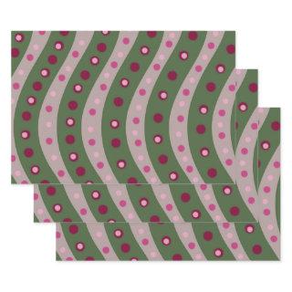 Magenta Pink Green Springtime Polka Dot Patterned  Sheets