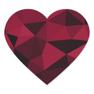 Magenta pink red dark black geometric mesh pattern heart sticker