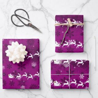 Magenta Santa's Sleigh and Reindeer