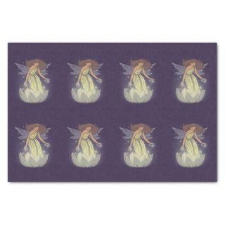 Magic Fairy White Flower Glow Fantasy Art Tissue Paper