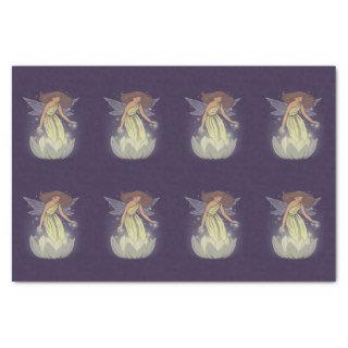 Magic Fairy White Flower Glow Fantasy Art Tissue Paper