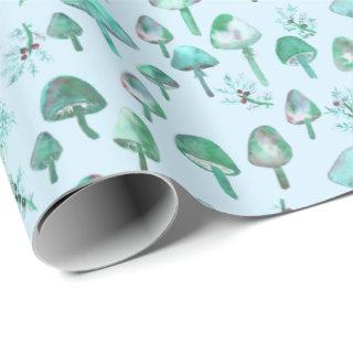 Magic Mushrooms Watercolor Forest Pattern Gift