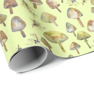 Magic Mushrooms Watercolor Forest Pattern Gift