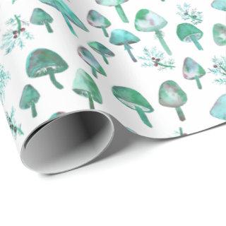 Magic Mushrooms Watercolor Forest Pattern Gift