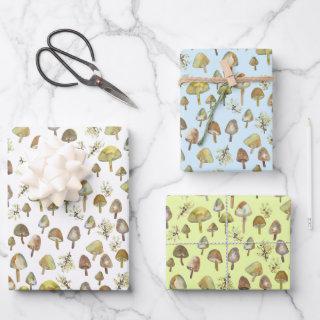 Magic Mushrooms Watercolor Forest Pattern Gift  Sheets