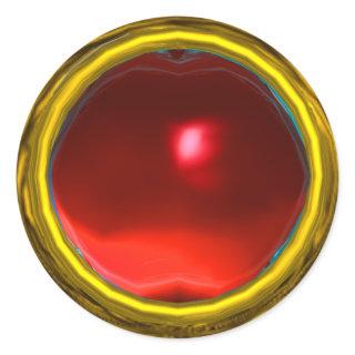 MAGIC RUBY , bright vibrant red yellow Classic Round Sticker