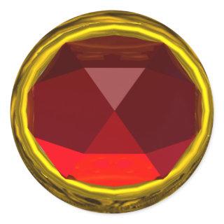MAGIC RUBY , bright vibrant red yellow Classic Round Sticker