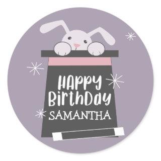 Magic Show Girls Birthday Party Favor Tag Sticker