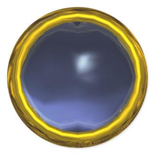 MAGIC TOPAZ , bright vibrant blue yellow Classic Round Sticker