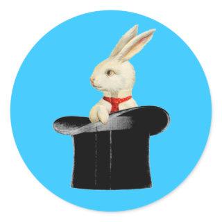 magic vintage top hat rabbit classic round sticker