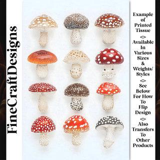 Magic Whimsical Fictional Mushrooms AW6 Decoupage Tissue Paper