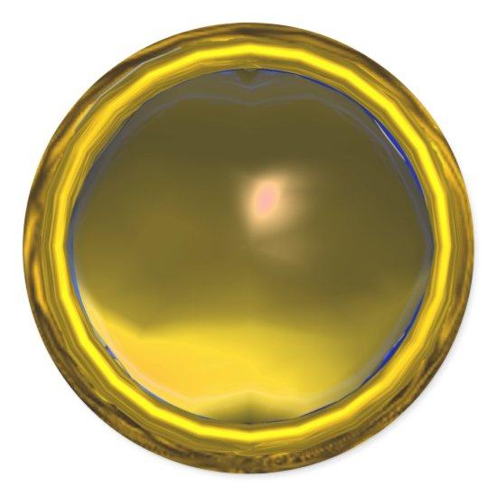 MAGIC YELLOW TOPAZ GEM STONE CLASSIC ROUND STICKER