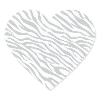 Magic Zebra Stripes Click to Customize Gray Color Heart Sticker