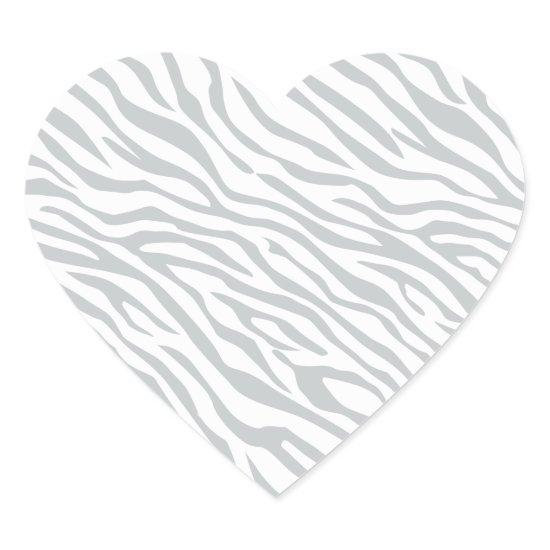 Magic Zebra Stripes Click to Customize Gray Color Heart Sticker