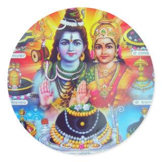 MAGICAL DEITIES OF HINDUISM CLASSIC ROUND STICKER