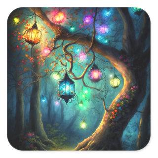 Magical Fairy Enchanted Forest Fantasy Pixie Dust Square Sticker