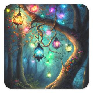 Magical Fairy Enchanted Forest Fantasy Pixie Dust Square Sticker