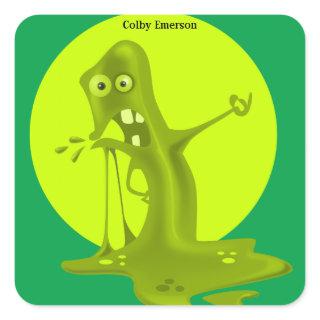 Magical Green Slime - Fun Slimy Science Monster Square Sticker