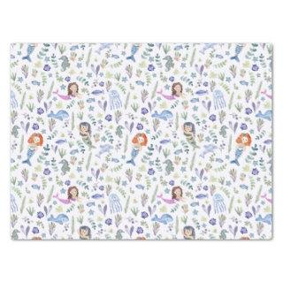 Magical Mermaids Modern Watercolor Tissue Paper