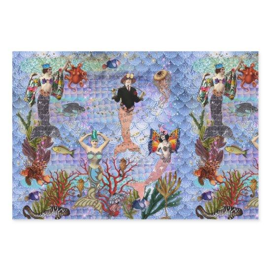Magical Mythical Mermaids surrounded by sea life  Sheets