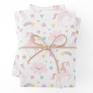 Magical Pastel Unicorn Rainbow Birthday Party  Sheets