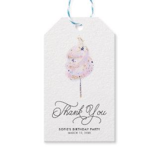Magical Pink Cotton Candy and Glitter Thank You Gift Tags