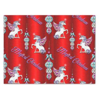 Magical Red Unicorn Christmas Tissue Paper