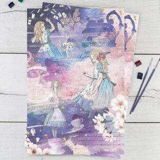 Magical Storybook Vintage Alice In Wonderland Tissue Paper