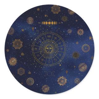 Magical Symbols of Protection Mandala Pagan Witch Classic Round Sticker