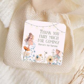 Magical Thank You Fairy Much Birthday Square Sticker