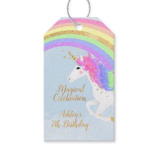 Magical Unicorn Birthday | Gold Rainbow Gift Tags