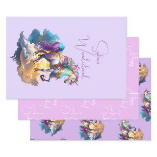 Magical Unicorn Fantasy clouds romance birthday   Sheets