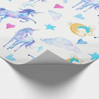 Magical Unicorn Pattern Watercolor Fantasy Design