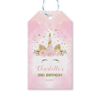 Magical Unicorn Pink Galaxy Clouds Twinkle Stars Gift Tags