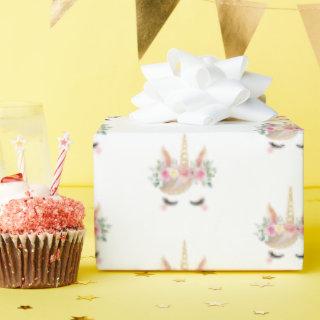 Magical Watercolor Unicorn Face Birthday