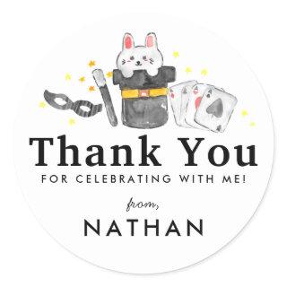 Magician Magic Show Thank You Birthday Sticker