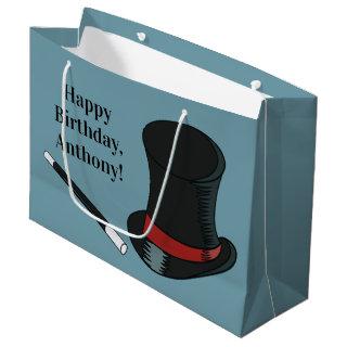 Magicians Hat and Magic Wand Personalized Large Gift Bag
