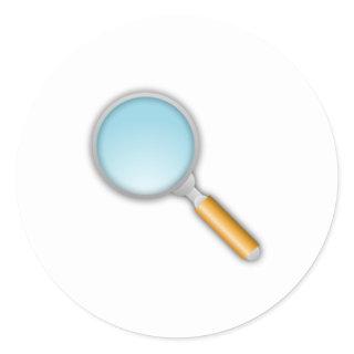 Magnifying Glass Classic Round Sticker