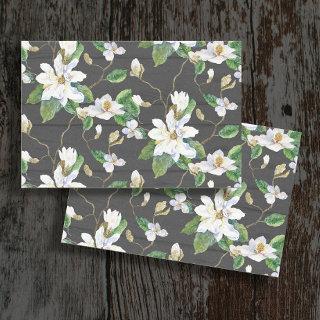 Magnolia Floral Farmhouse Black White Decoupage Tissue Paper