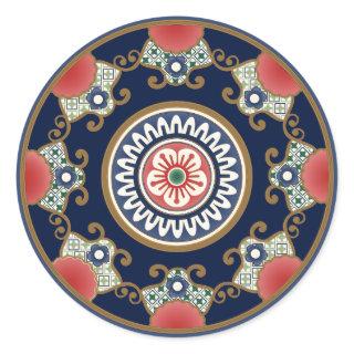 Mah Jongg Patterns Classic Round Sticker