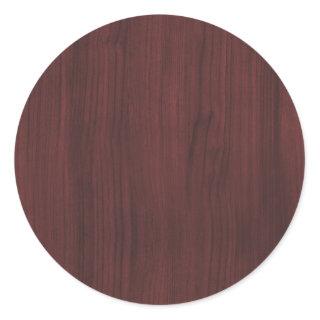 Mahogany wood texture classic round sticker