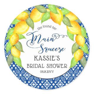Main Squeeze Lemons Italian Bridal Shower Classic  Classic Round Sticker