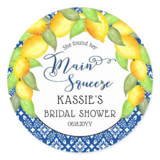 Main Squeeze Lemons Italian Bridal Shower Classic  Classic Round Sticker